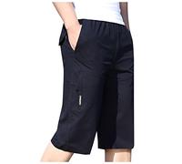 Saymany Kurze Jogginghose Herren Bermuda Shorts Herren Männer Kurze Hose Kurze Sporthose Männer Herren Wanderhose Kurz Herren Shorts Stretch Chino Shorts Herren Arbeitshose Herren Kurz（Marine,3XL