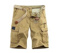 Saymany Kurze Jogginghose Herren Kurze Hosen Herren Weiß Herren Shorts Stretch Kurze Sporthose Männer Sporthose Herren Kurz Shorts Herren Sommer Kurze Hose Herren Stretch Chino Hose Herren（2-Khaki,36