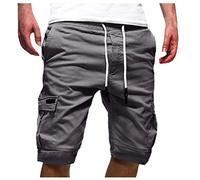 Saymany Kurze Sporthose Männer Kurze Herren Sommer Sporthose Herren Kurz Cargo Short Herren Kurze Hose Herren Arbeitshose Herren Kurz Kurze Hose Herren Stretch Jogginghose Herren Kurz（dunkelgrau,3XL