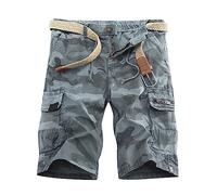Saymany Kurze Sporthose Männer Kurze Hosen Herren Weiß Kurze Jogginghose Herren Kurze Jogginghose Herren Basketball Shorts Herren Wanderhose Kurz Kurze Hose Herren Stretch Camo Shorts（1-Gray,34