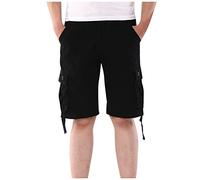 Saymany Shorts Herren Sommer Kurze Hose Herren Sommer Kurze Arbeitshose Herren Herren-Shorts Hose Kurz Herren Cargo Shorts Herren Kurze Hose Herren Herren Shorts Bermuda Shorts Herren(2-Black,42)