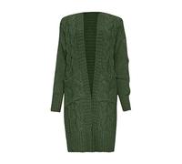 Saymany Strickjacke Damen Langarm Grobstrickjacke warm Langarm vorne offen Winter Mode Strickjacke Outwear Pullover Strick Cardigan mit Tasche Lang Leicht Cardigan Casual Strickmantel Strickcardigan
