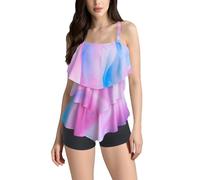 Saymany Tankini Damen Freizeit Badebekleidung Beachwear Gepolsterte Bademode Tankini Push Up Oberteil Mit Badeshorts Swimsuit Tankinioberteil Und Badeshorts