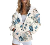 Saymany Teddyfleece Jacke Damen Sport Style Mantel Dünne Sportjacke Elegant Damen-Jacken Einfarbig Hoodie Oversize Sweatshirt Herbst Winter Reißverschluss (C Gray,S)
