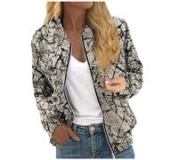 Saymany Übergangsjacke Damen Stehkragen Zip Up Bomberjacke Pilotenjacke Pathwork Farbe Herbst College Jacket Fliegerjacke Casual Sport Style Outdoorjacke Herbstjacke Langarm Mäntel Outwear