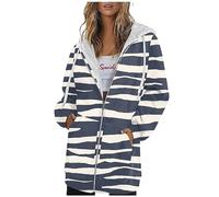 Saymany Zip Up Hoodie Y2k Funktionsjacke Damen Oversized Windjacke Damen Leicht Zipper Hoodie Sweatshirts Für Damen Oversized Hoodie Damen Damen Strickjacke Sweatjacke Mädchen Damen-Jacken（4-Navy,XL）