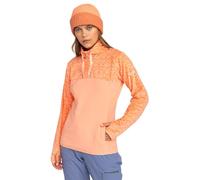 ROXY Damen Sweatshirt SAYNA HALF ZIP PEACH PINK ROXYGRAM TONAL L