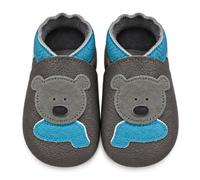 SAYOYO Krabbelschuhe Baby aus Leder Atmungsaktiv und rutschfest Baby Schuhe | Weiches Echtleder und rutschfeste Sohle Süße Lauflernschuhe und Baby Hausschuhe mit Tiermuster für Jungen und Mädchen