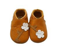 SAYOYO Pflaume Blumen WeichesLeder Krabbelschuhe Baby Lauflernschuhe Babyschuhe 6-12 Monate Lederschuhe Jungen und Mädchen, 19/20 EU, Braun