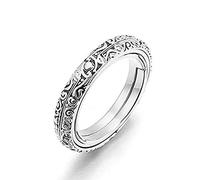 SBRTL S925 Sterling Silber Magische Ring Ring Astronomische Kugel Ring Offen Um Das Kugelförmige Universum Planeten Ring ändern (Silber),9