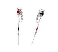 Sbshiouu Elegante Spielkarten mit Quasten, Ohrringe, lange baumelnde Ohrringe, süßes Temperament, Ohr-Accessoire für Frauen und Mädchen