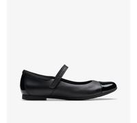 Scala Gem Jugend schwarze Lederschuhe