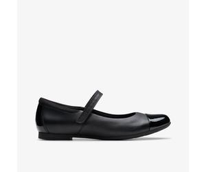 Scala Gem Jugend schwarze Lederschuhe
