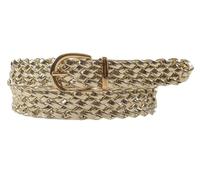 SCAMODA Flechtgürtel Damen elastisch verstellbar - Gürtel aus Lederimitat - 3 cm breit - Geflochtener Damengürtel in vielen Farben - Casual & elegant kombinierbar (Gold - Länge 110 cm - Breite 3 cm)