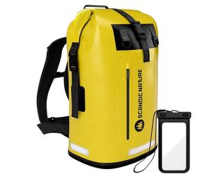 SCANDIC NATURE Rucksack Pioneer 35L Gelb Wasserdicht Roll Top Backpack Outdoor Wanderrucksack Trekkingrucksack Reiserucksack