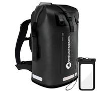 SCANDIC NATURE Rucksack Pioneer 35L Schwarz Wasserdicht Roll Top Backpack Outdoor Wanderrucksack Trekkingrucksack Reiserucksack
