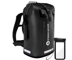 SCANDIC NATURE Rucksack Pioneer 35L Schwarz Wasserdicht Roll Top Backpack Outdoor Wanderrucksack Trekkingrucksack Reiserucksack
