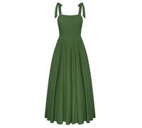 SCARLET DARKNESS Cottagecore Corset Dress Renaissance Maxikleid Damen Sommer Spaghettiträger Kleid Elgant Summer Dresses for Women Grün S