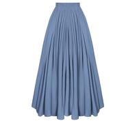 SCARLET DARKNESS Damen Mittelalter Maxirock Elastische Taille Lang Rock | Flowy A-Linie, Hohe Taille, Mit Taschen und Futter, Maxi Swing Rock, Vintage, Elegant, Cottagecore, Festlich Party