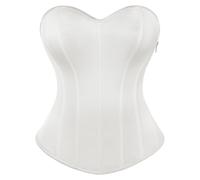 SCARLET DARKNESS Damen Renaissance Korsett Herzausschnitt Corset Ärmellos Corsage Lace-up Piraten Corset Top Weiß 48