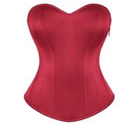 SCARLET DARKNESS Damen Renaissance Korsett Herzausschnitt Corset Ärmellos Corsage Lace-up Piraten Corset Top Rot 38