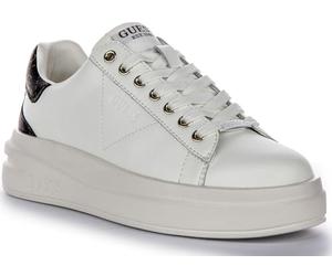 Scarpe donna Guess sneaker Elbina in pelle white/ brown DS24GU29 FLPVIBLEA12 36