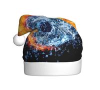SCAUA Yin Yang Feuer-Wasser-Weihnachtsmütze, Weihnachtsmannmütze für Erwachsene, Weihnachtsmützen für Neujahr, festliche Party-Dekoration