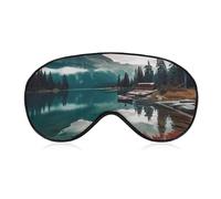 Scenic Lake Augenmaske für Damen & Herren, atmungsaktive & verstellbare Augenabdeckung, ultraweiche Schlafmaske, leichte Reise-Augenbinde für Flugzeug, Nickerchen, Nachtschlaf