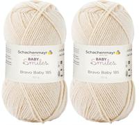 Schachenmayr Baby Smiles Bravo Baby 185 9801212-01005 beige Handstrickgarn, Häkelgarn, Babygarn (Packung mit 2)