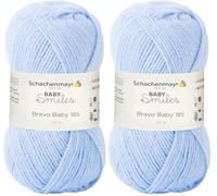 Schachenmayr Baby Smiles Bravo Baby 185 9801212-01055 wolke Handstrickgarn, Häkelgarn, Babygarn (Packung mit 2)