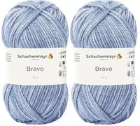 Schachenmayr Bravo 9801211-08353 wolke denim Handstrickgarn, Häkelgarn (Packung mit 2)