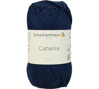 Schachenmayr Catania 9801210-00124 marine Handstrickgarn, Häkelgarn, Baumwolle