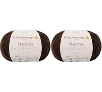 Schachenmayr Handstrickgarne Merino Extrafine 120, 50G Suede, 10 x 10 x 7 cm, 9807552-00112 (Packung mit 2)