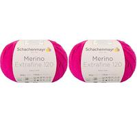 Schachenmayr Merino Extrafine 120 9807552-00140 kardinal Handstrickgarn, Schurwolle (Packung mit 2)