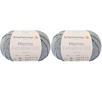 Schachenmayr Merino Extrafine 120 9807552-00191 flanell Handstrickgarn, Schurwolle (Packung mit 2)