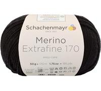 Schachenmayr Merino Extrafine 170 9807551-00099 schwarz Handstrickgarn, Schurwolle