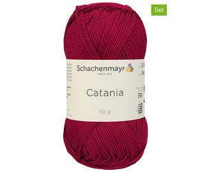 Schachenmayr since 1822 10er-Set: Baumwollgarne ''Catania'' in Bordeaux - 10x 50 g - 50% | Kreativbedarf Diy