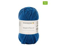 Schachenmayr since 1822 10er-Set: Wollgarne ''Wash+Filz-it!'' in Blau - 10x 50 g - 13% | Kreativbedarf Diy