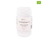 Schachenmayr since 1822 4er-Set: Baumwollgarne ''Macramé 3 mm'' in Weiß - 4x 250 g - 24% | Kreativbedarf Diy