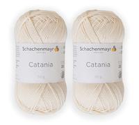 Schachenmayr (SMC) Catania Originals Garn, 2 Knäuel/Packung , jedes Knäuel 125 m, 100 % mercerisierte Baumwolle zum Stricken und Häkeln, Sport Weight, 130 Crème