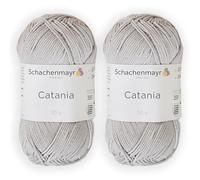 Schachenmayr (SMC) Catania Originals Garn, 2 Knäuel/Packung , jedes Knäuel 125 m, 100 % mercerisierte Baumwolle zum Stricken und Häkeln, Sport Weight, 434 Nebel