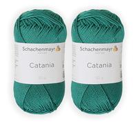 Schachenmayr (SMC) Catania Originals Garn, 2 Knäuel/Packung , jedes Knäuel 125 m, 100 % mercerisierte Baumwolle zum Stricken und Häkeln, Sport Weight, 430 Smaragd