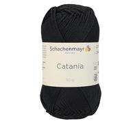 Schachenmayr (SMC) Catania Originals Garn, 2 Knäuel/Packung, jedes Knäuel 125 m, 100% mercerisierte Baumwolle zum Stricken und Häkeln, Sport Weight, 110 Schwarz