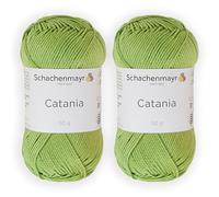 Schachenmayr (SMC) Catania Originals Garn, 2 Knäuel/Packung , jedes Knäuel 125 m, 100 % mercerisierte Baumwolle zum Stricken und Häkeln, Sport Weight, 418 Greenery