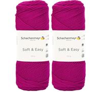 Schachenmayr Soft & Easy 9807353-00031 fuchsia Handstrickgarn (Packung mit 2)