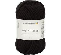 Schachenmayr Wash+Filz-it! 9812942-00001 schwarz Handstrickgarn, Filzgarn, Schurwolle