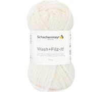 Schachenmayr Wash+Filz-it! 9812942-00002 weiß Handstrickgarn, Filzgarn, Schurwolle
