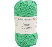 Schachenmayr Your Cotton Strickwolle 8-fädig 50g 70m Nadelstärke 4,0-4,5 Ganzjährig 100% Baumwolle Schonwaschgang 60°C Mütze 100g Pullover 750g Schal 250g Brilliant Green
