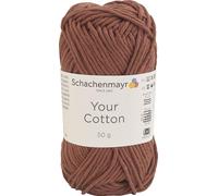 Schachenmayr Your Cotton Strickwolle 8-fädig 50g 70m Nadelstärke 4,0-4,5 Ganzjährig 100% Baumwolle Schonwaschgang 60°C Mütze 100g Pullover 750g Schal 250g Chestnut