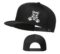 Schädel Rose Hut Flache Bill Hüte für Herren Skelett Hand Herren Snapback Hüte Schwarz Verstellbare Baseballkappe Taillierte Hüte für Frauen, Anger Pitbull, Einheitsgröße